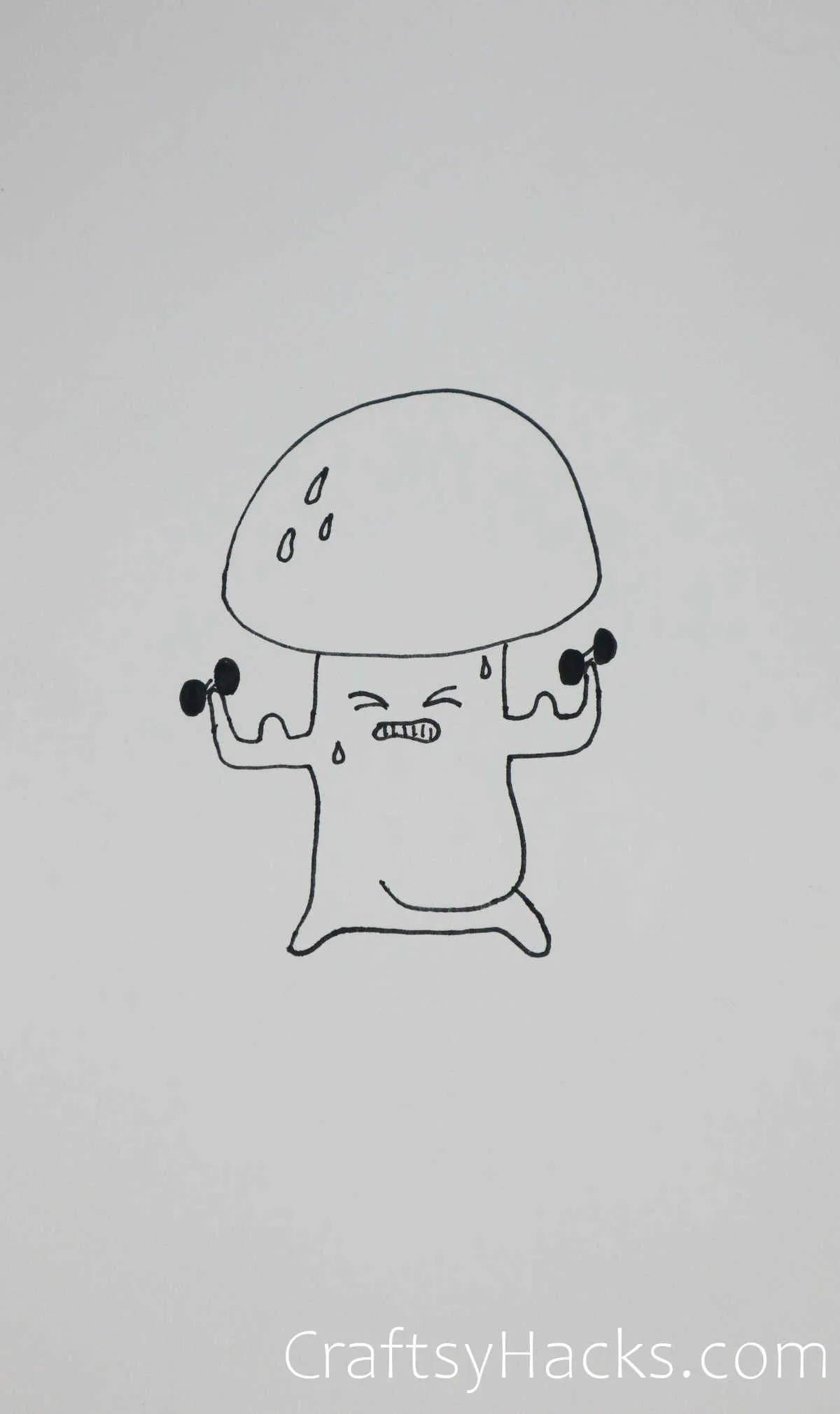 pumping iron mushroom drawing