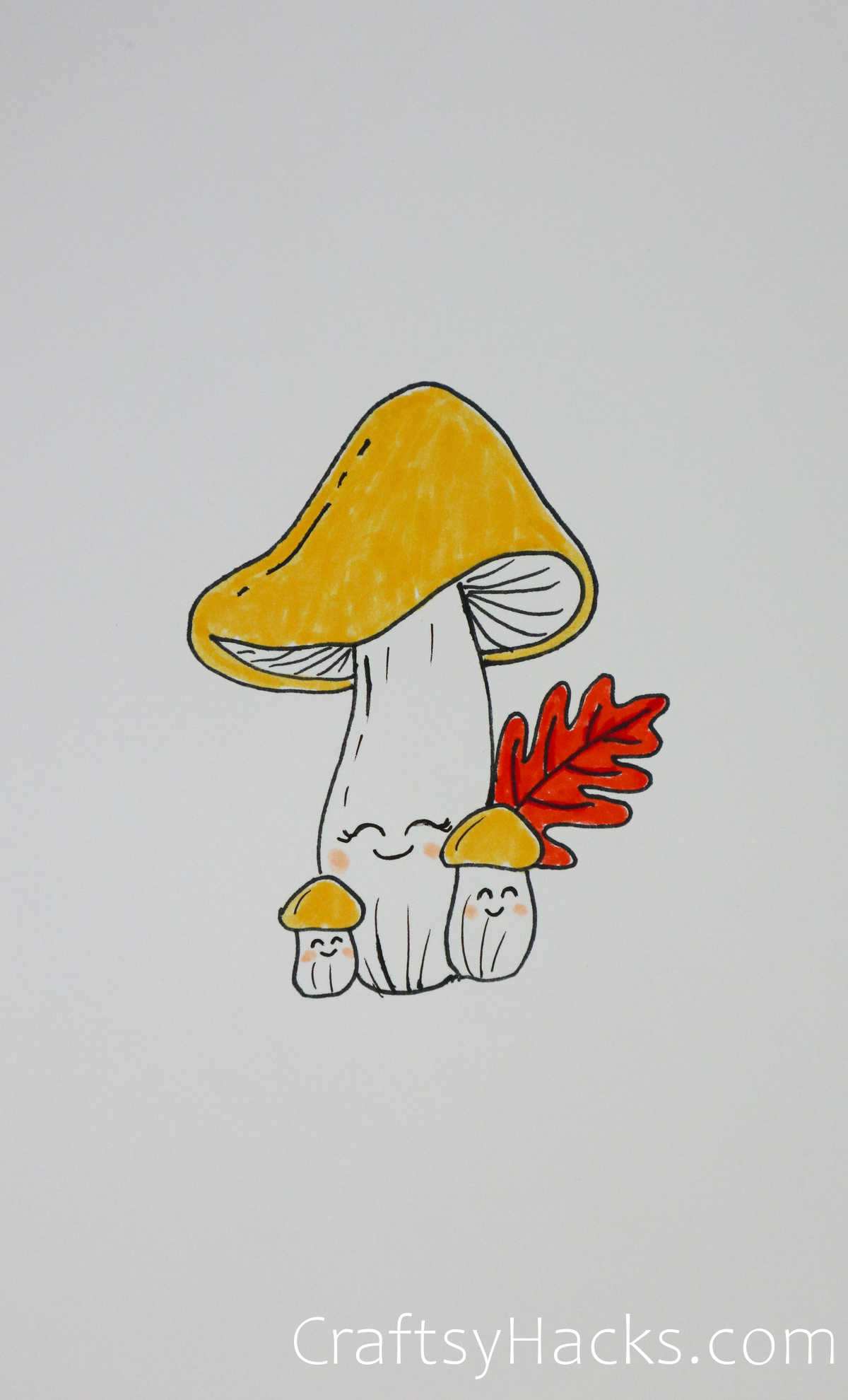 mushroom family drawing