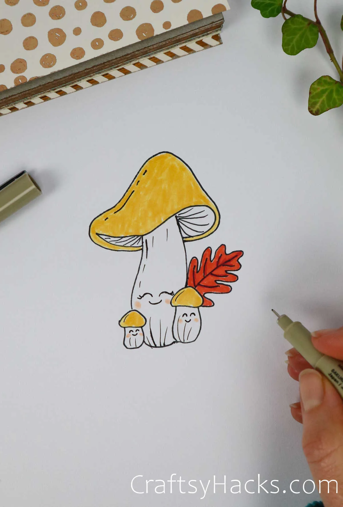 toadstool butterfly pencil  Pencil drawings for beginners