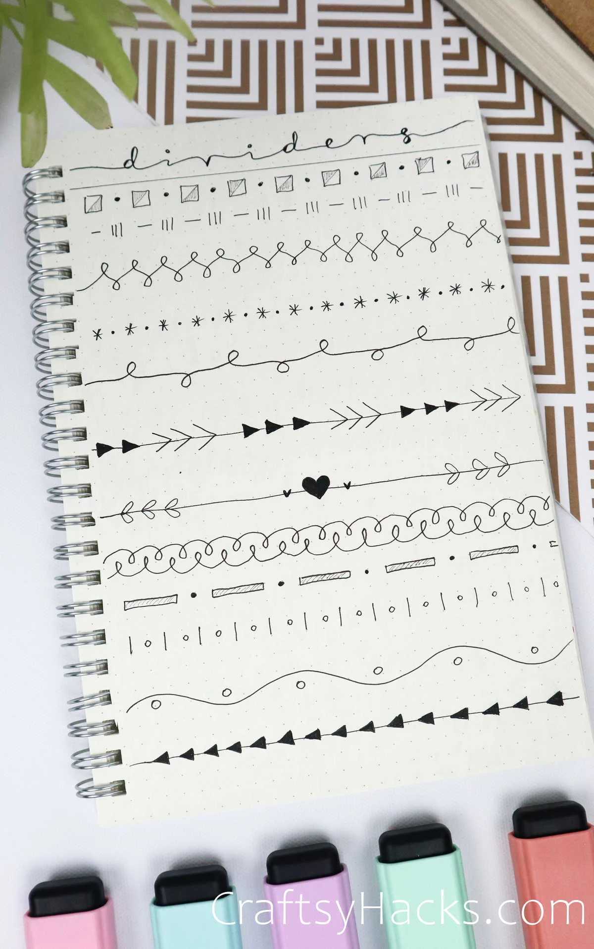 minimalist bullet journal dividers