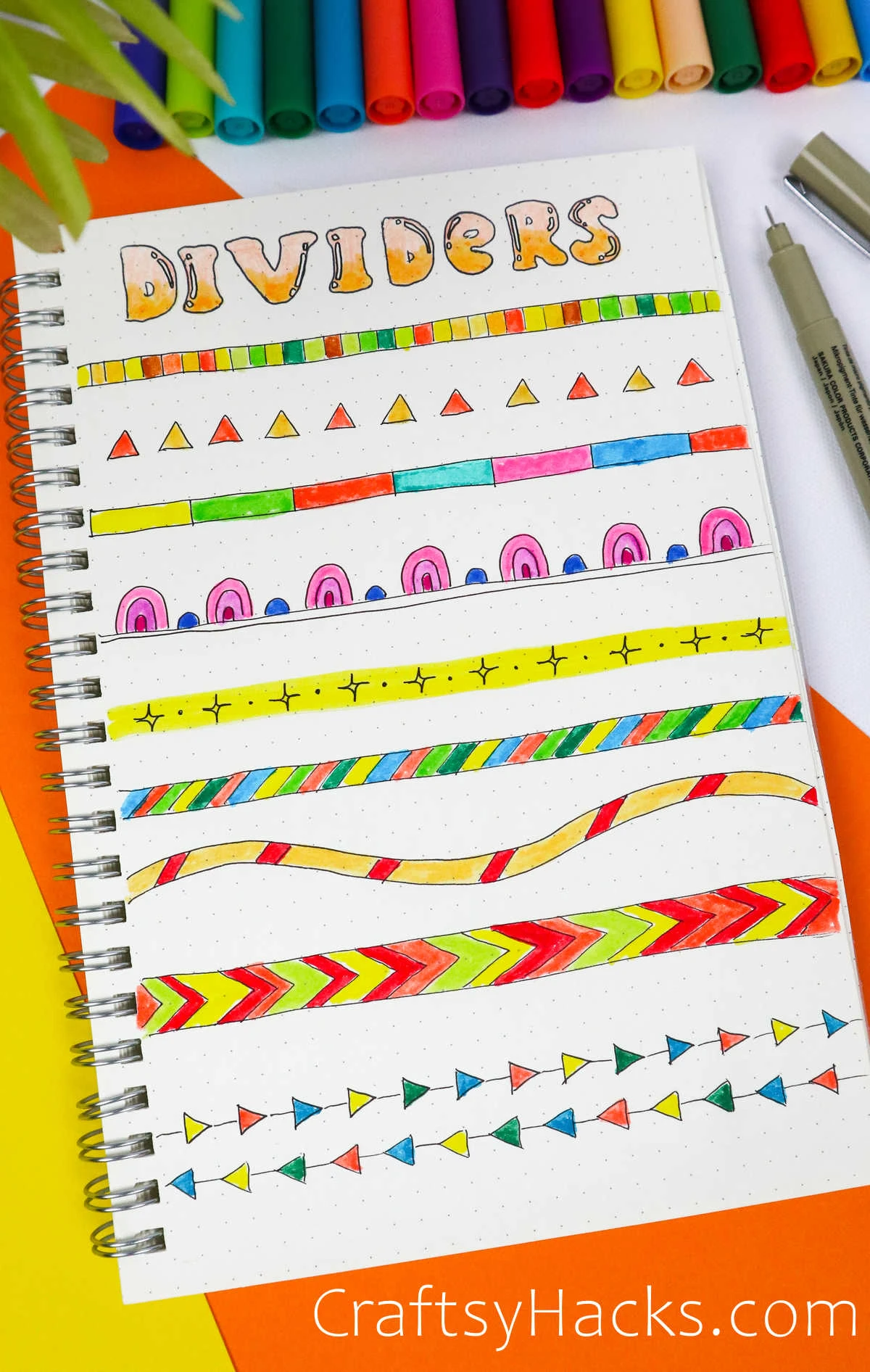 simple shape bullet journal dividers