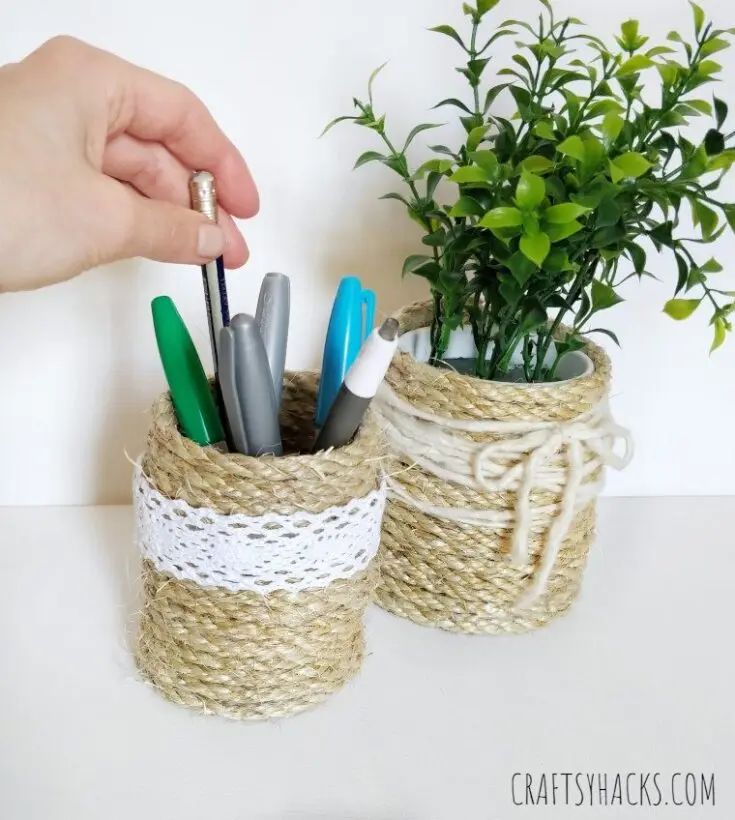 rope organizer pen cup