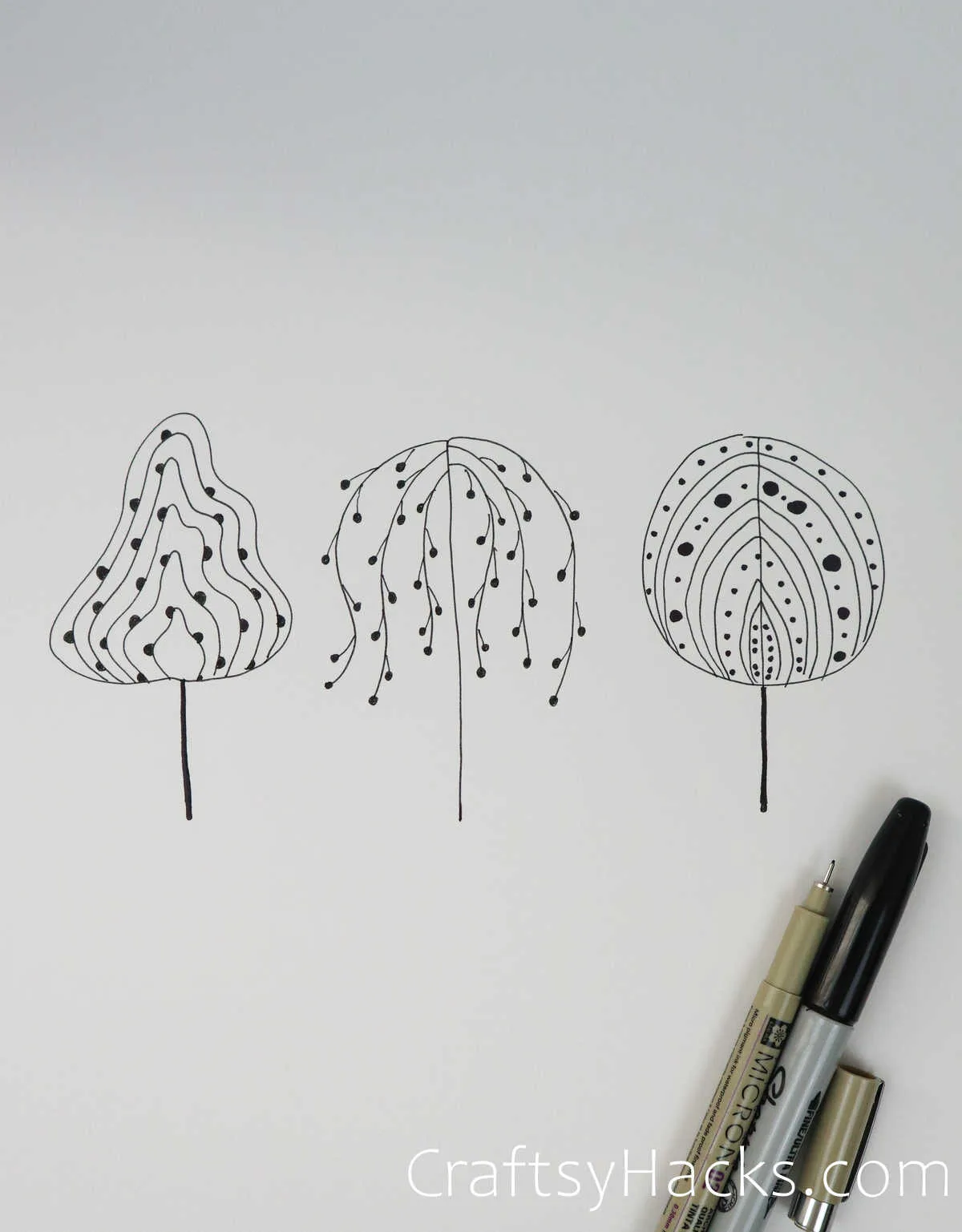 patterned line and dot trees