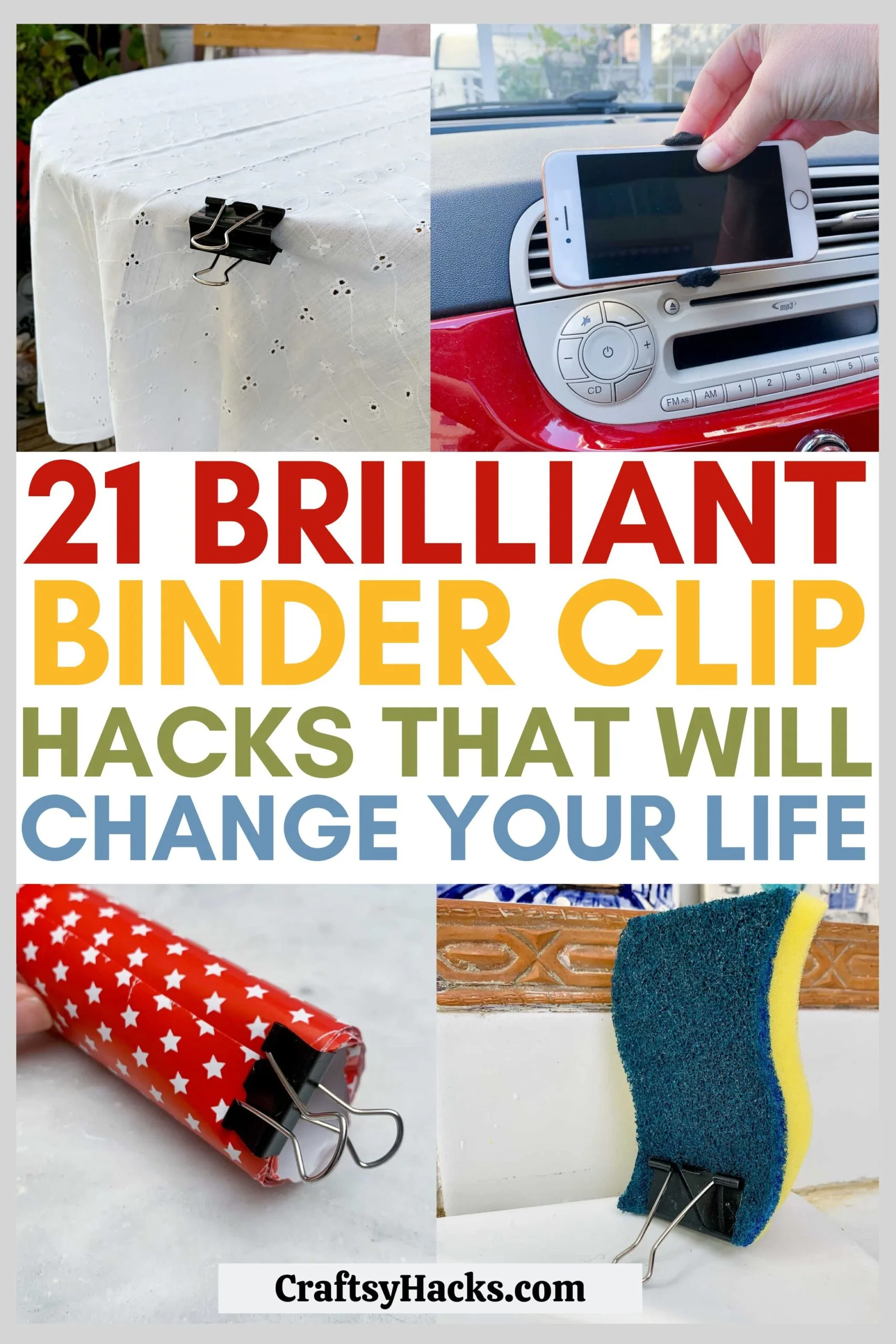 10 Easy DIY Binder Clip Life Hacks