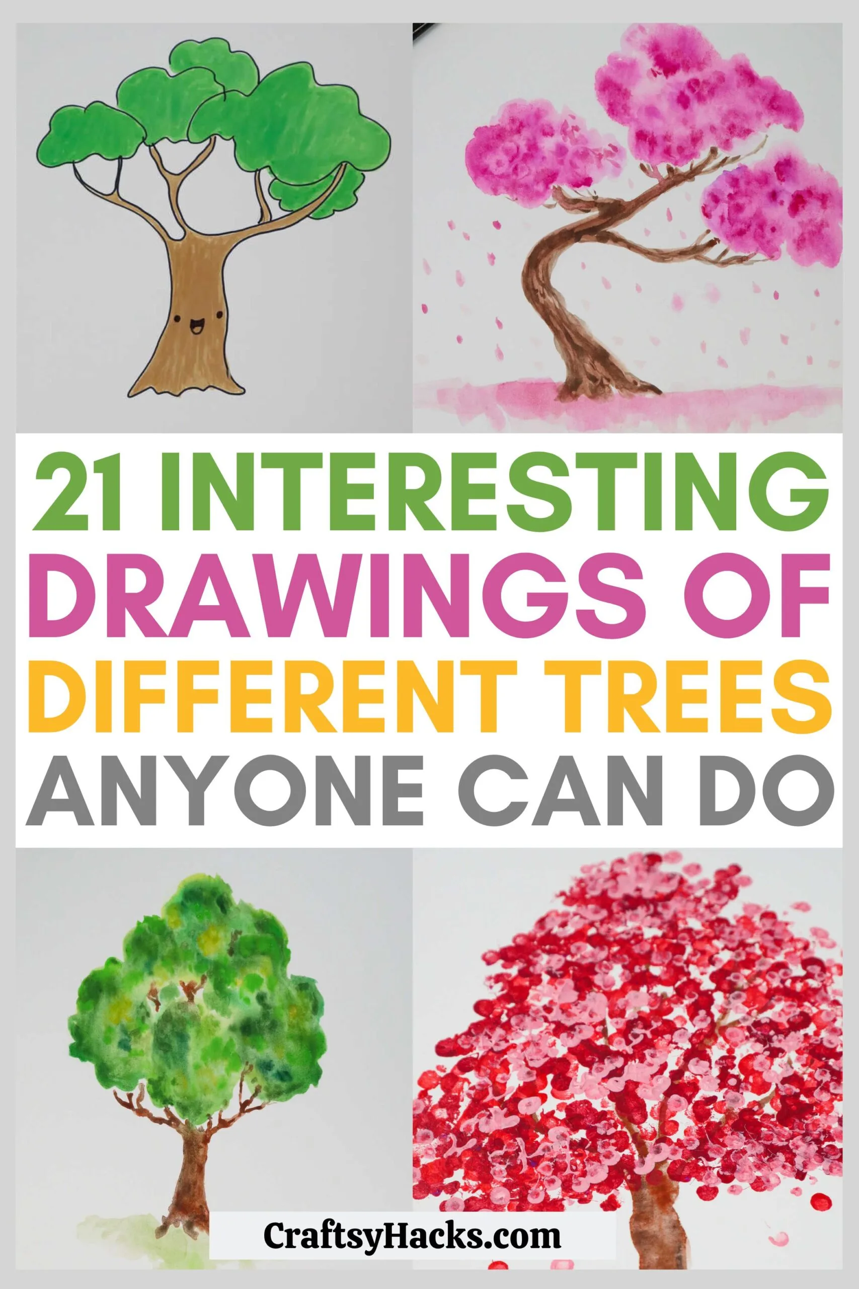 21 Easy Tree Drawing Ideas - Craftsy Hacks