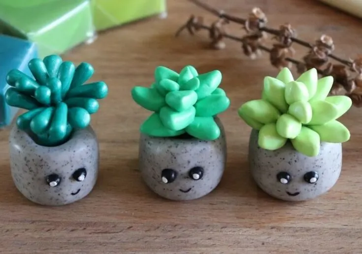 mini clay succulents