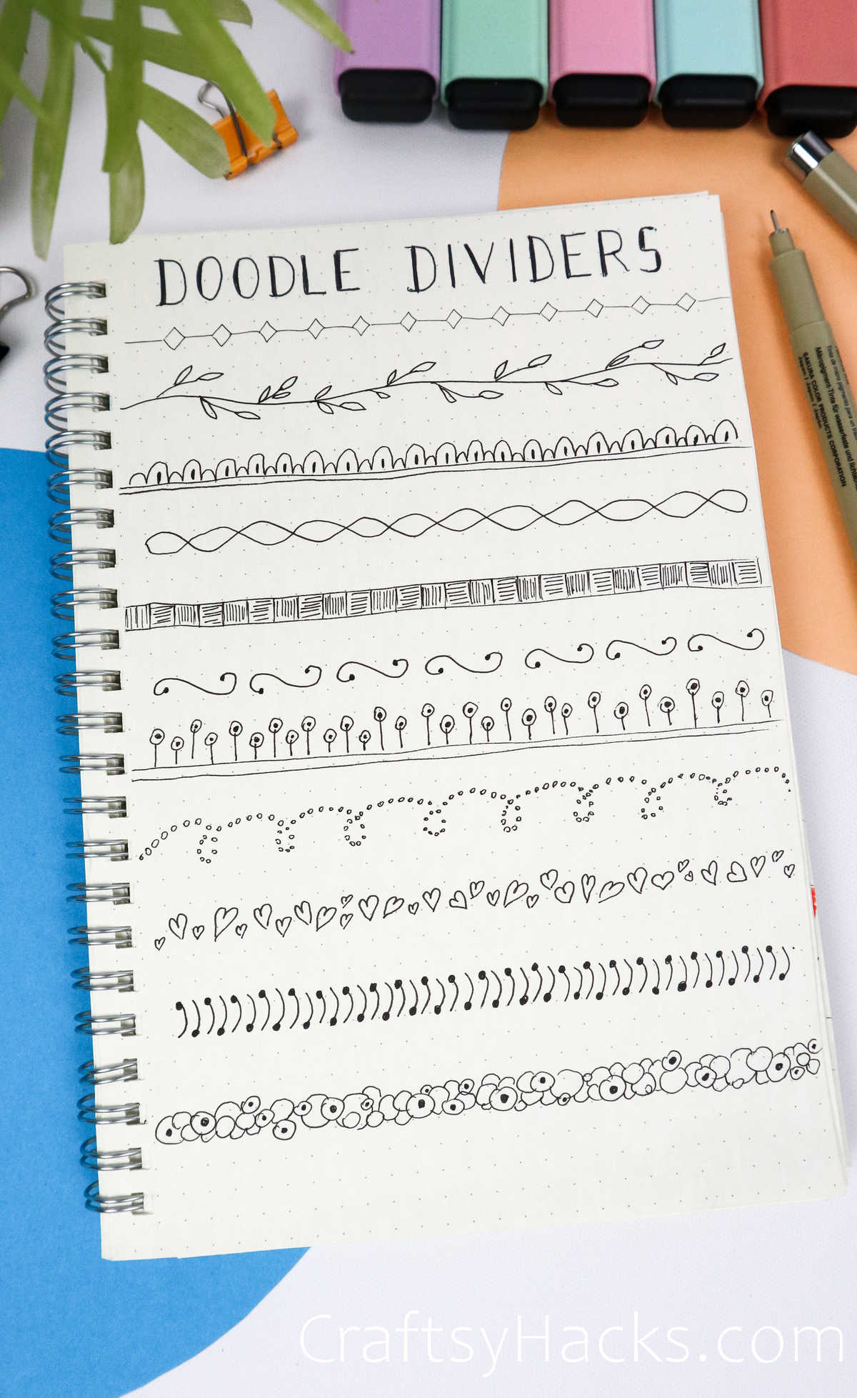 doodle bullet journal dividers