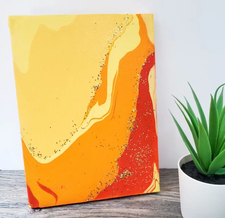 paint pouring on canvas