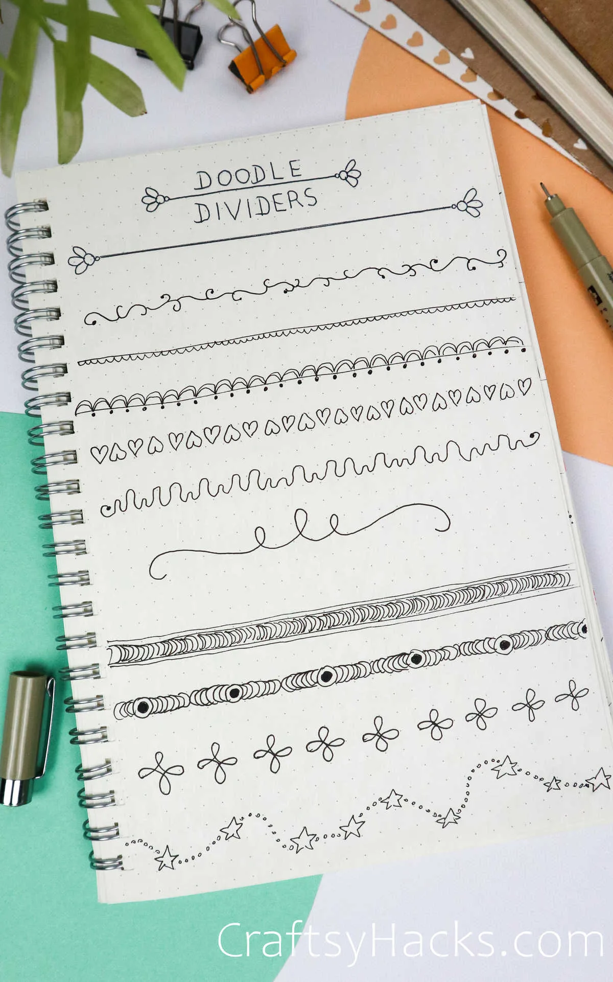 doodle bullet journal dividers