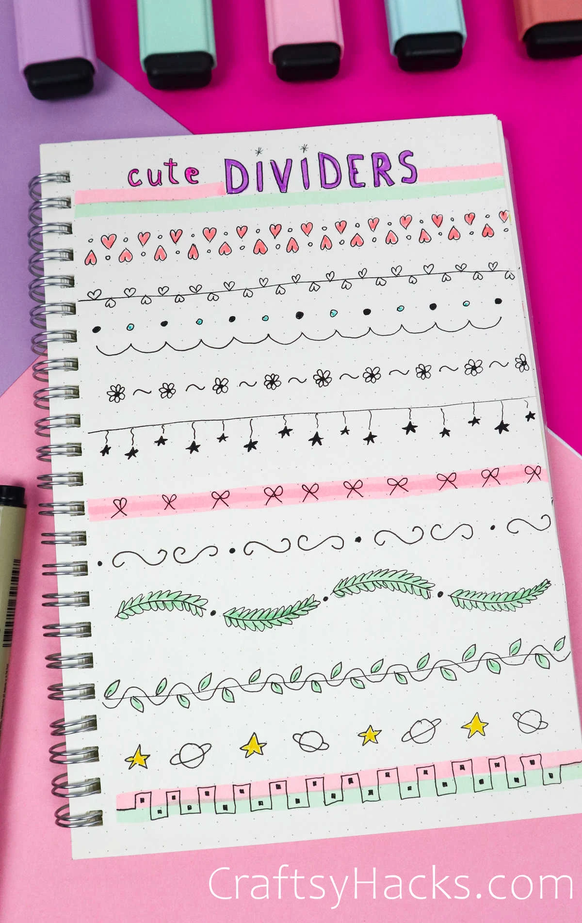 cute bullet journal dividers