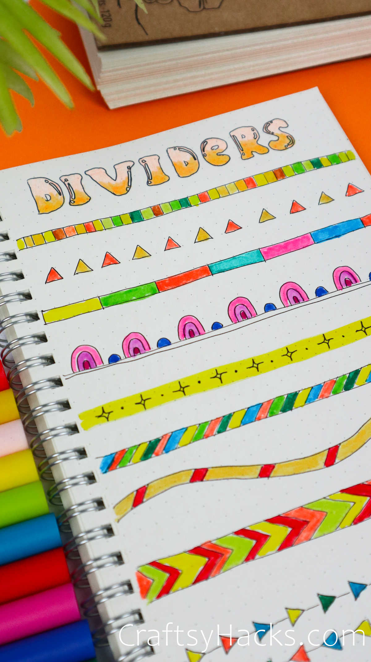 colored bullet journal dividers