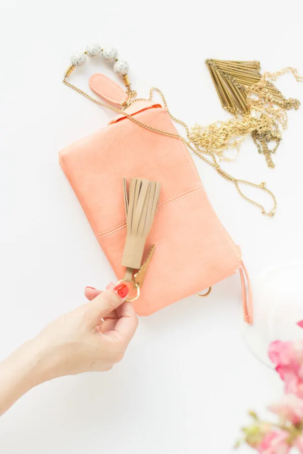 leather tassel key ring