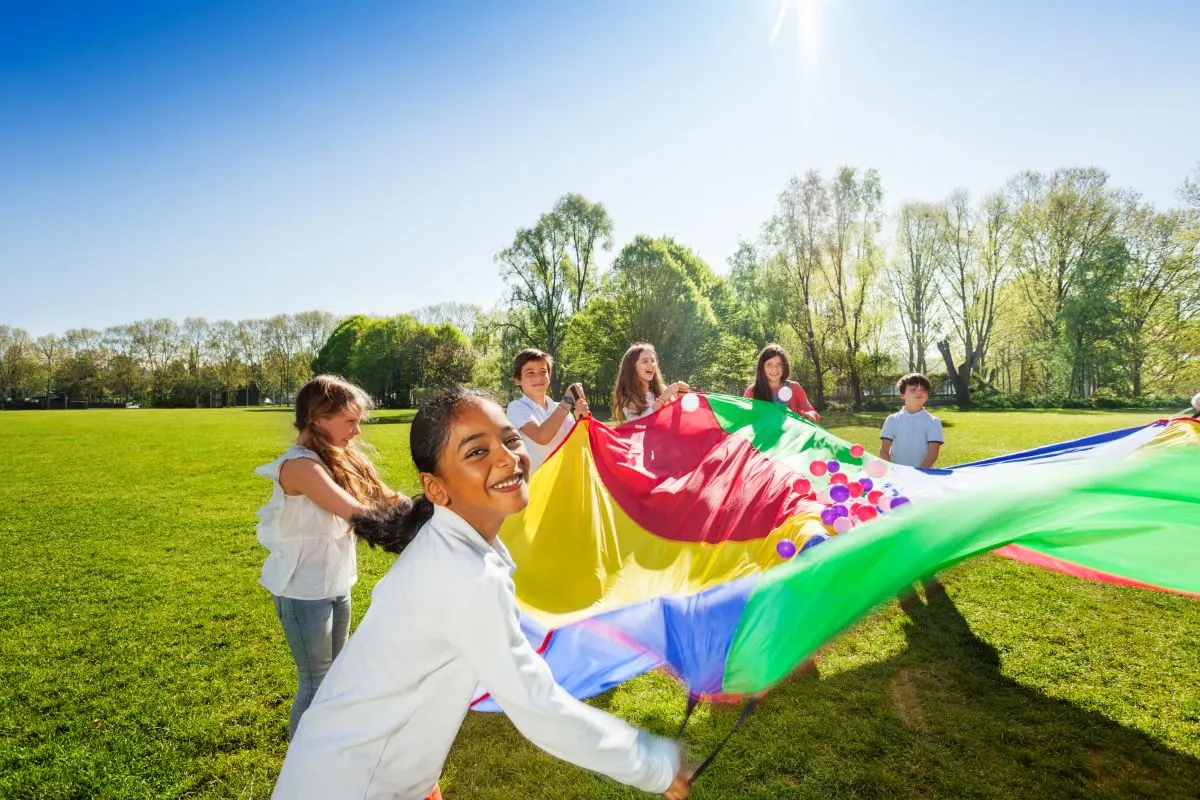 kids parachute play