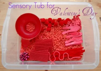 valentines day sensory tub