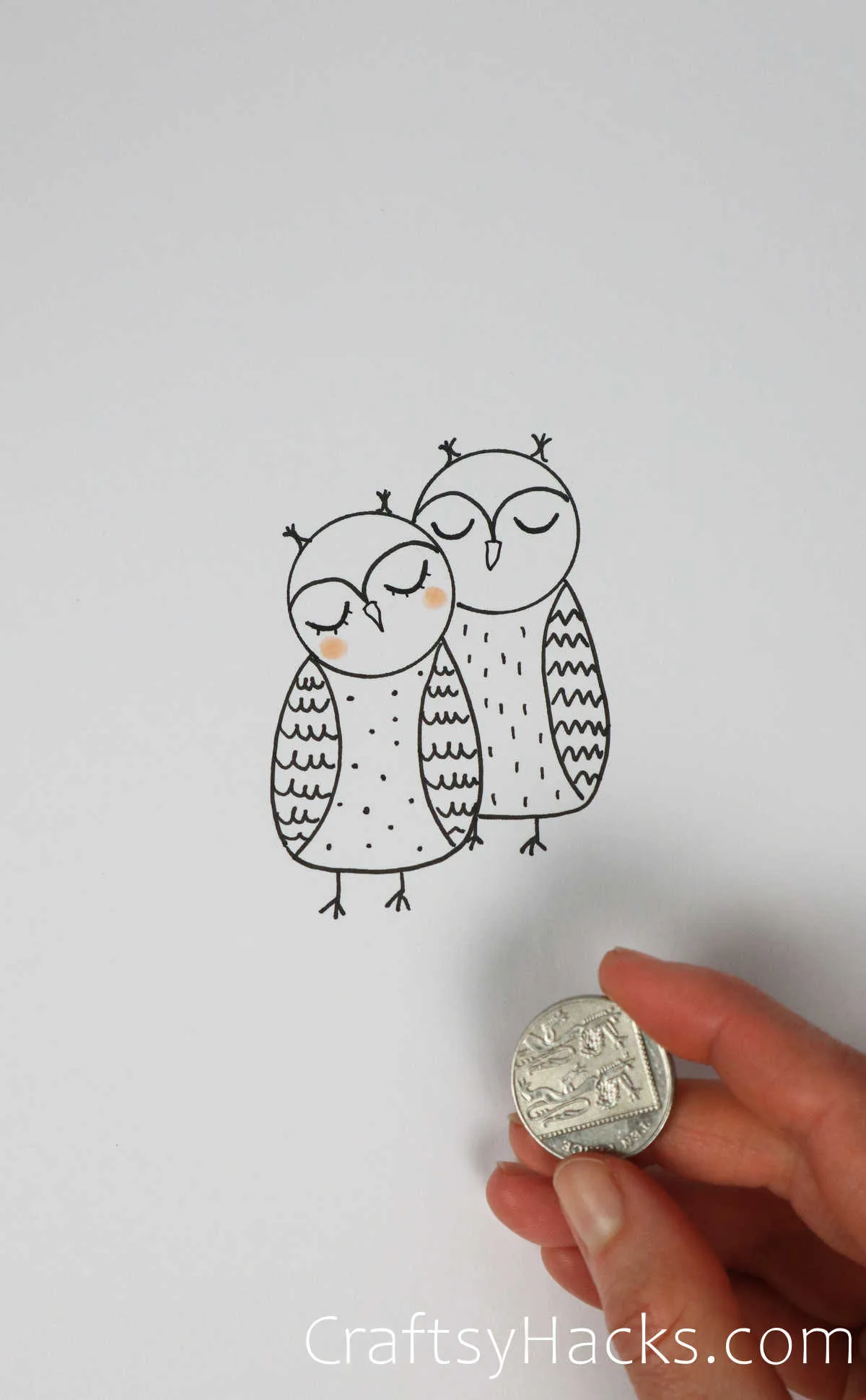 pair of owls drawing