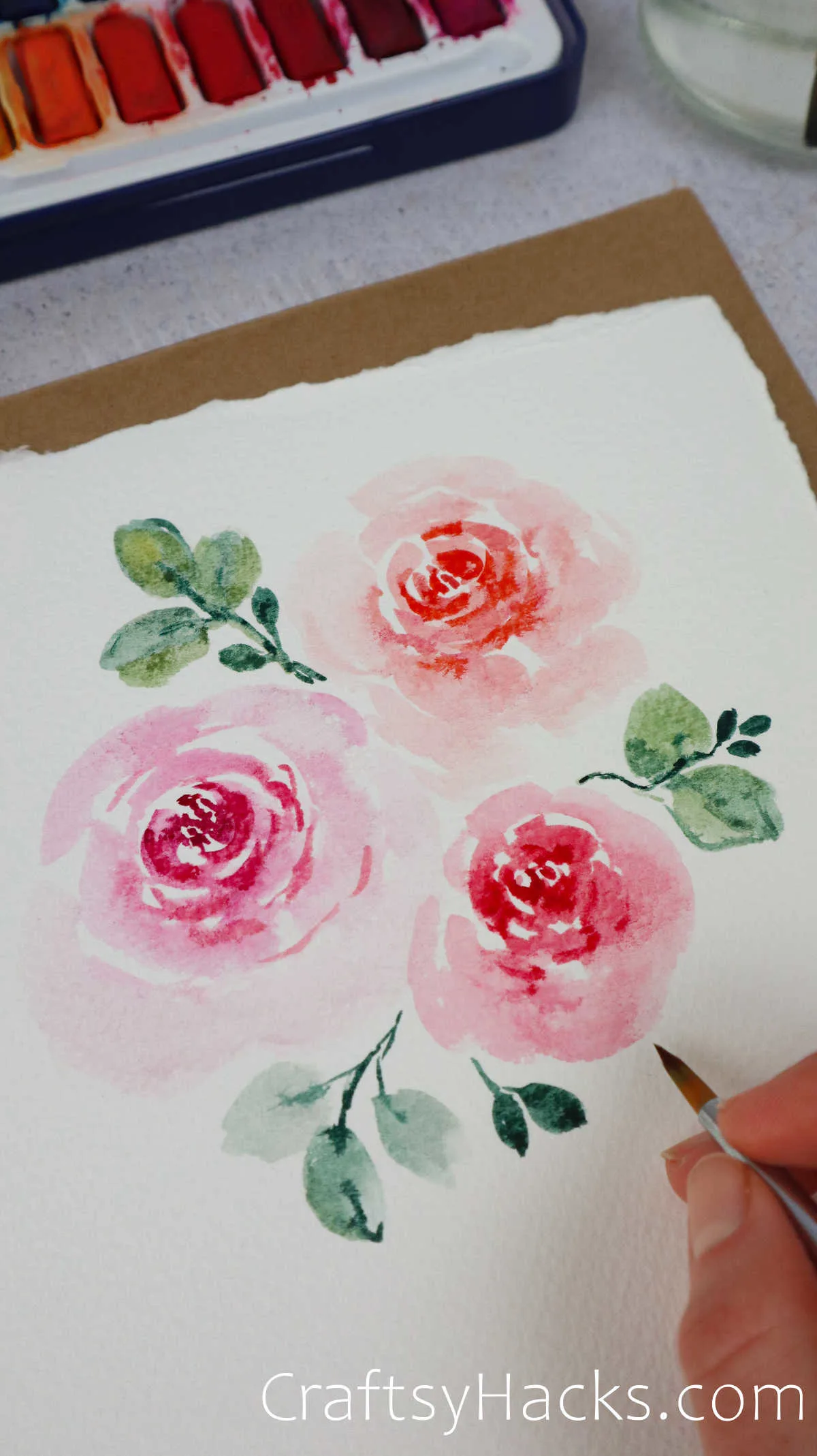 roses watercolor painting