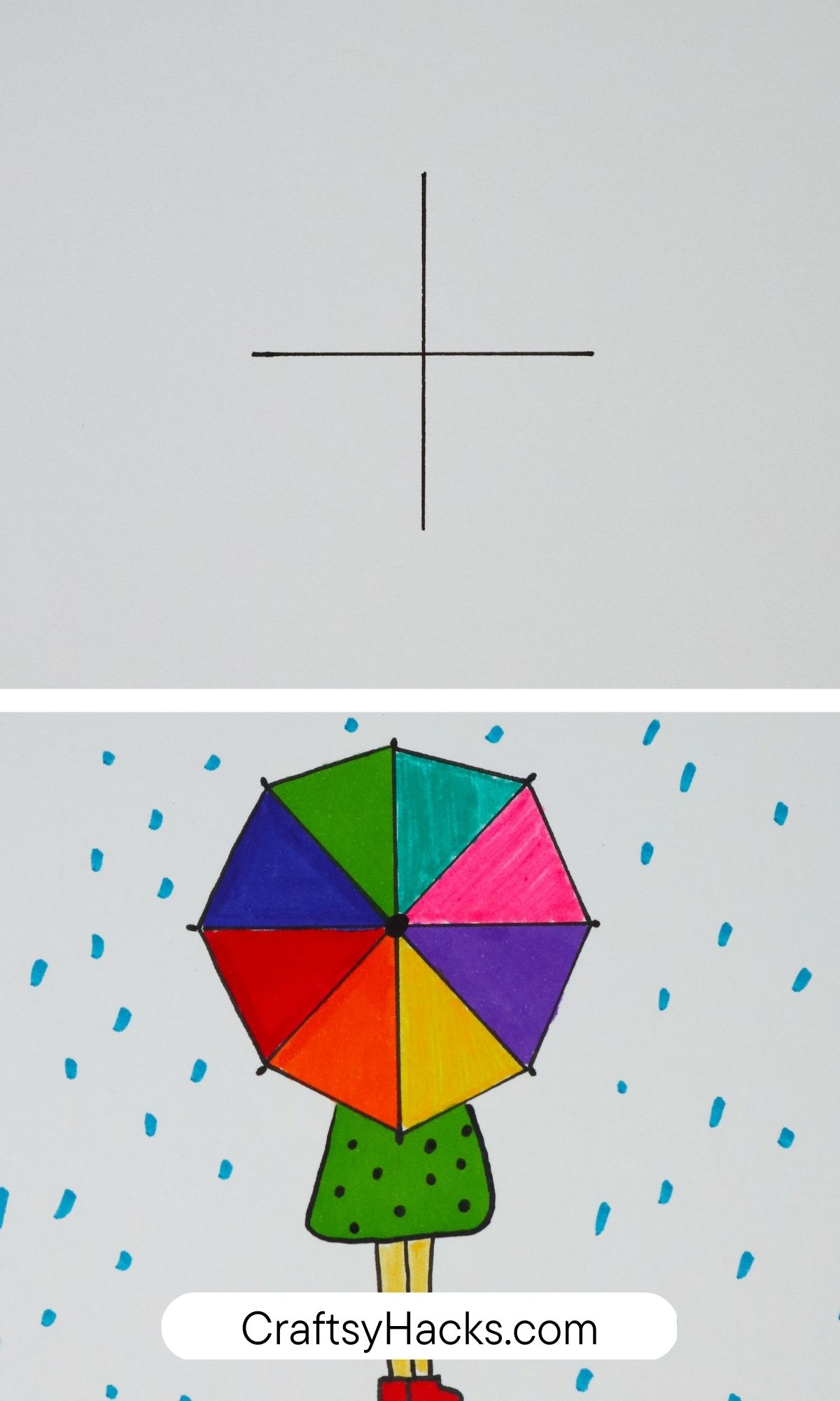 T to umbrella drawing