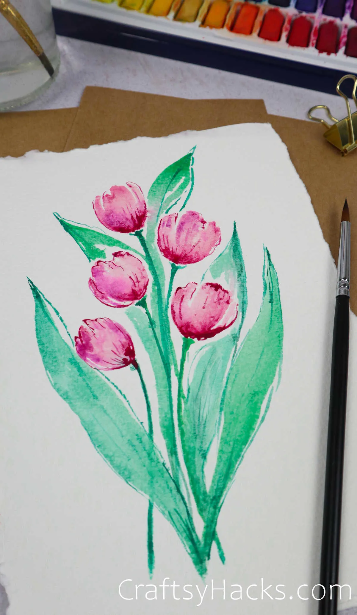 tulips watercolor painting