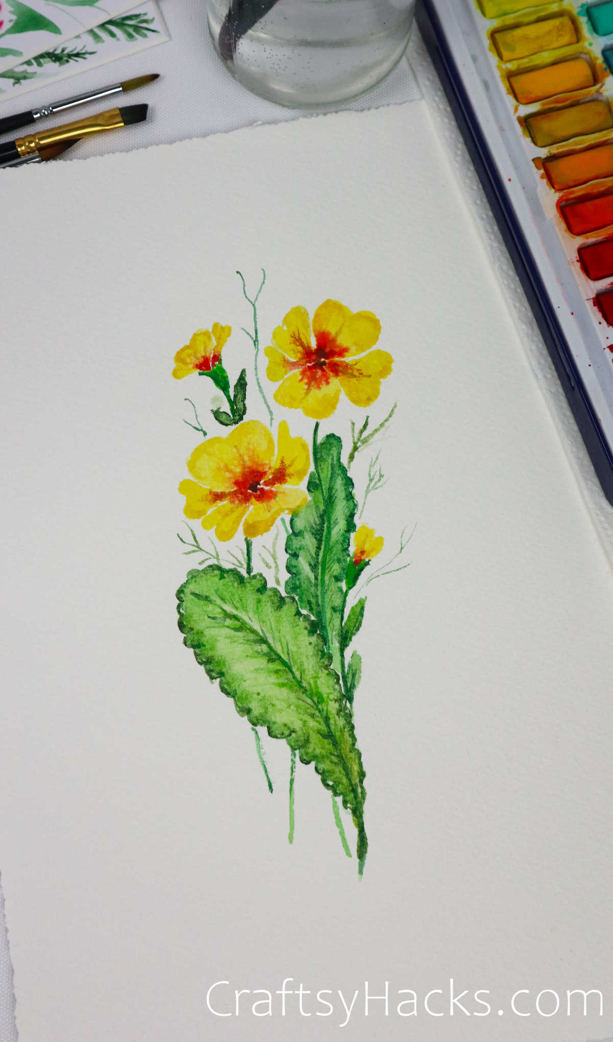 primrose watercolor painting