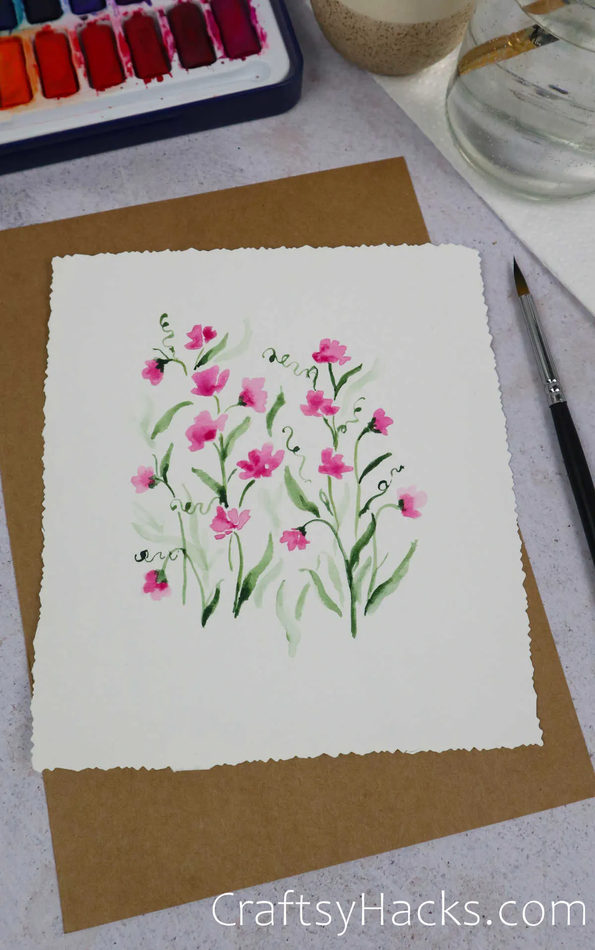 sweet peas watercolor painting