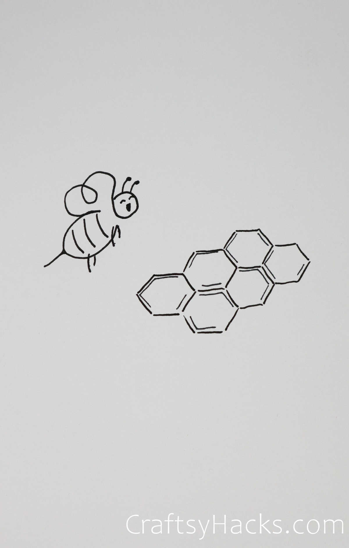 honey and bee drawing