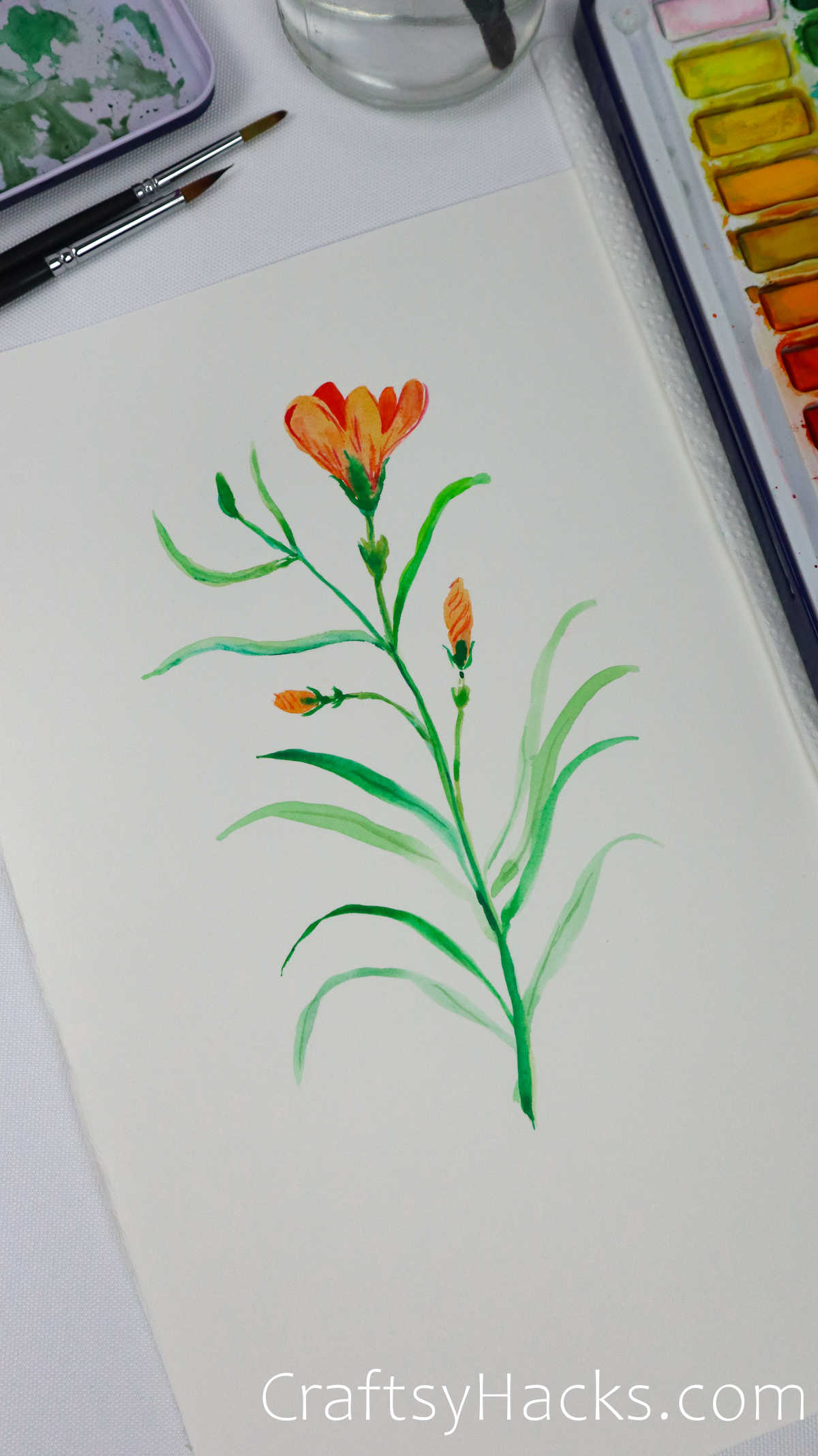 oleander watercolor painting