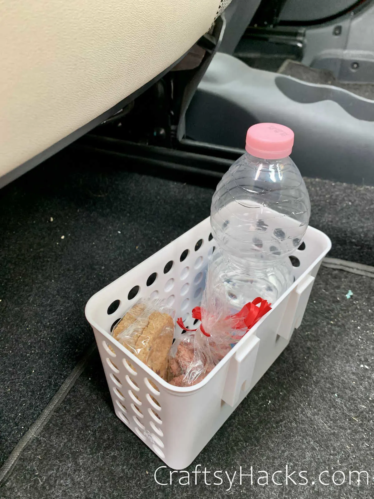 using shower caddies as car organizers