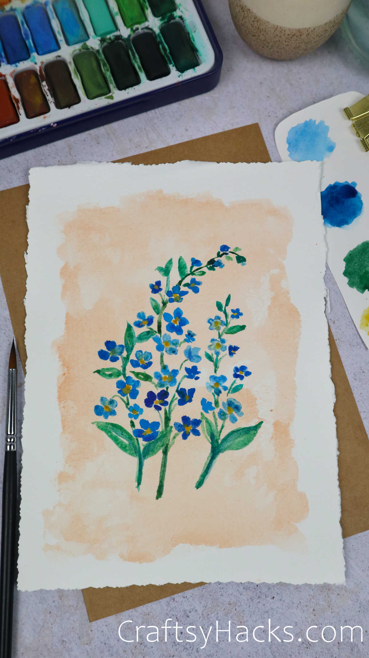 forget-me-not watercolor painting