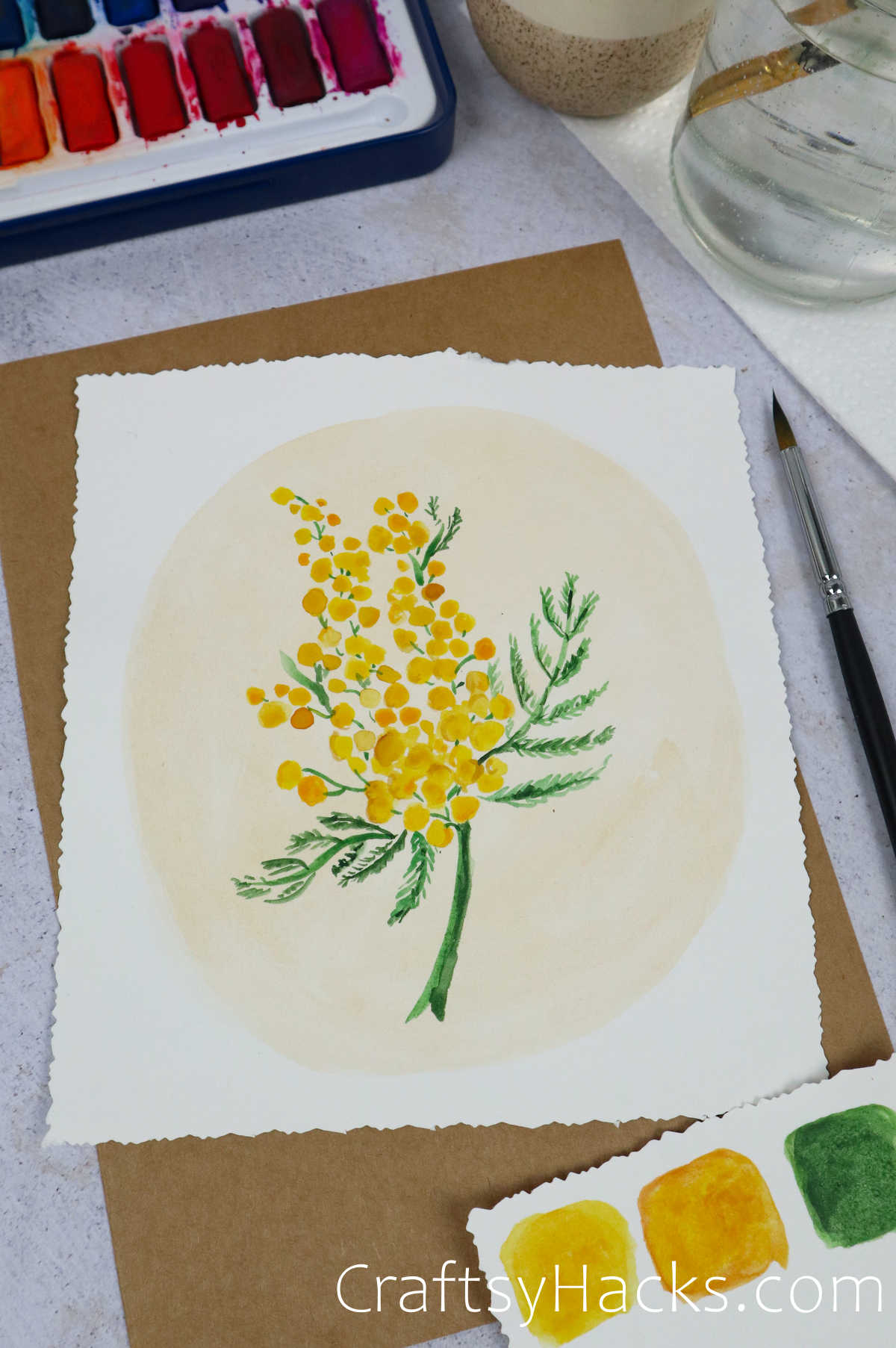 mimosas watercolor painting