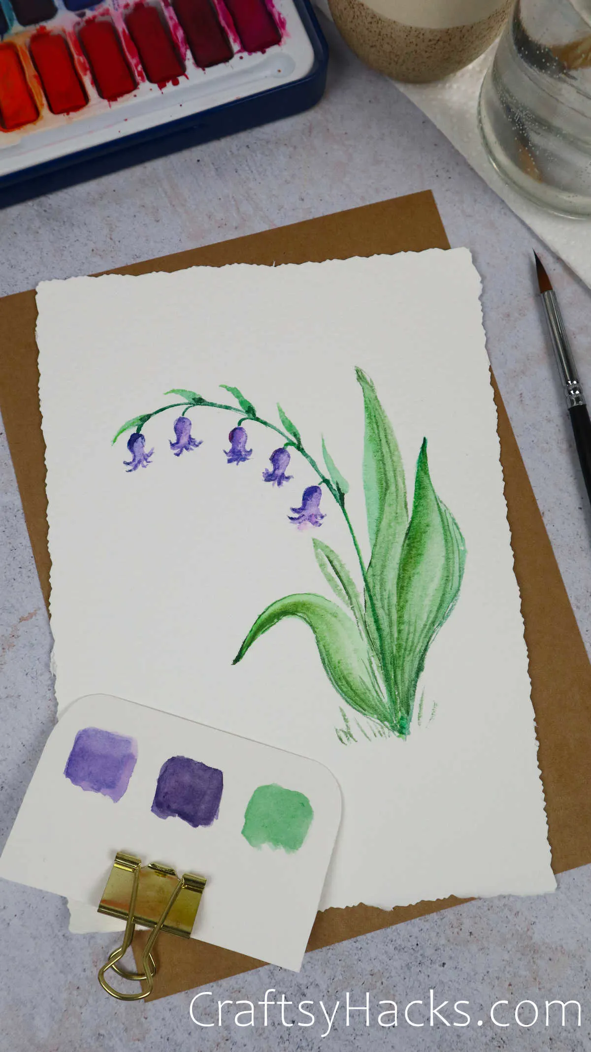 bluebells watercolor painting