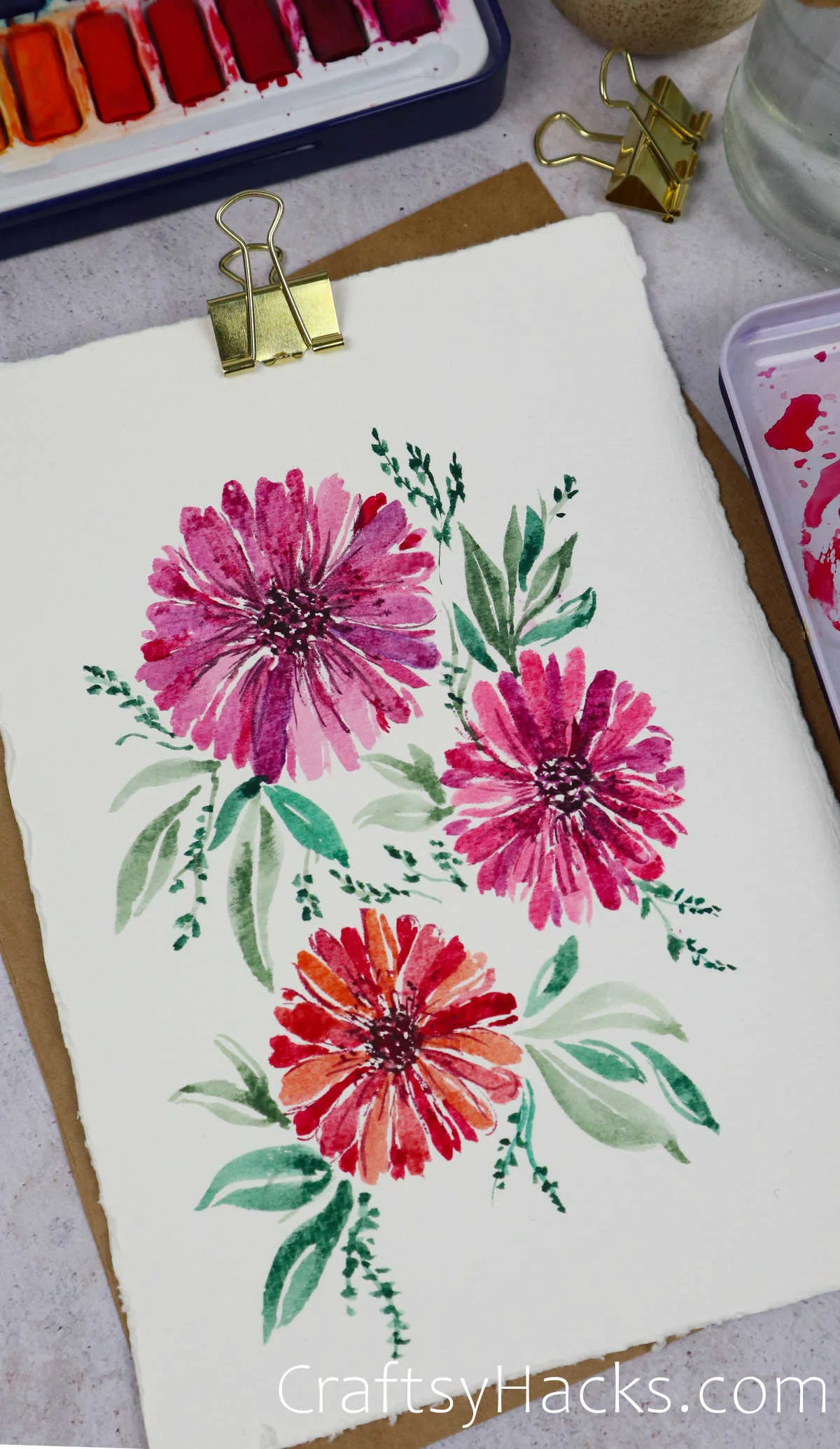 gerberas watercolor painting