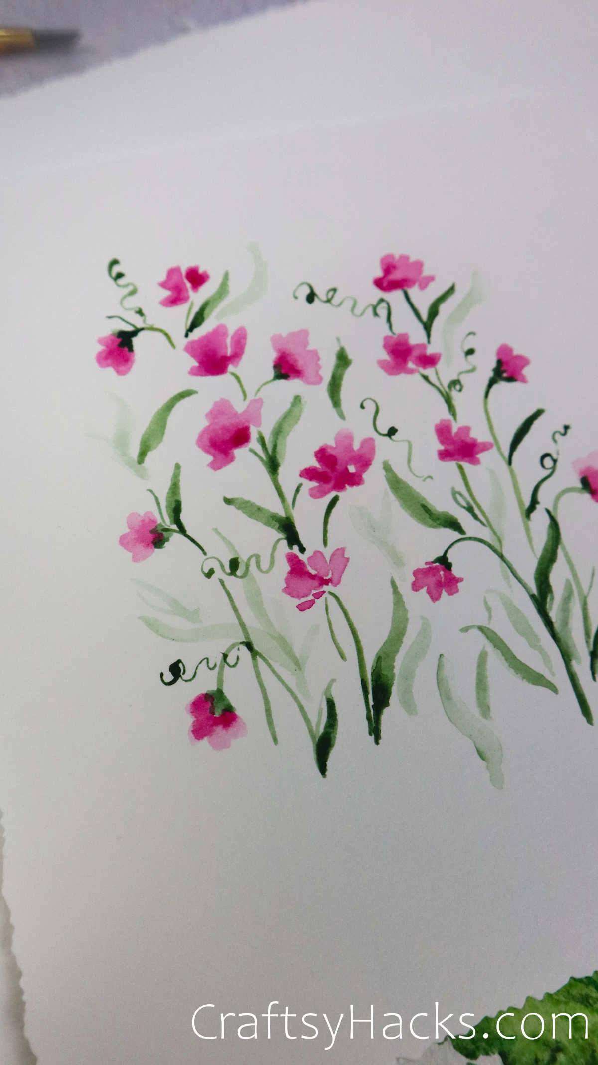 Simple Flowers Watercolor Painting