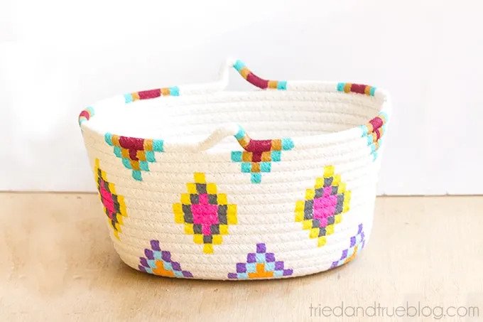 Kilim-Inspired Painted Baskets