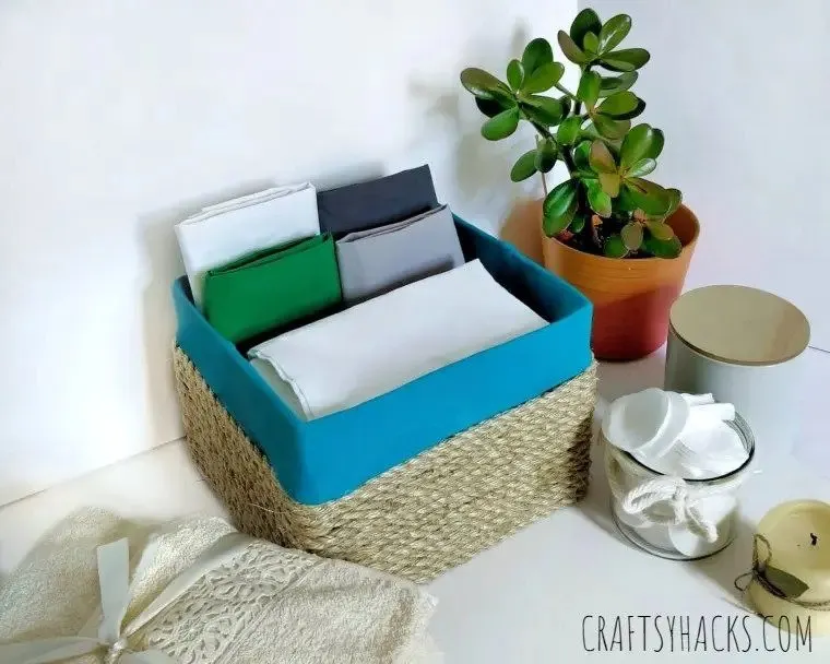 DIY Square Rope Basket Organizer