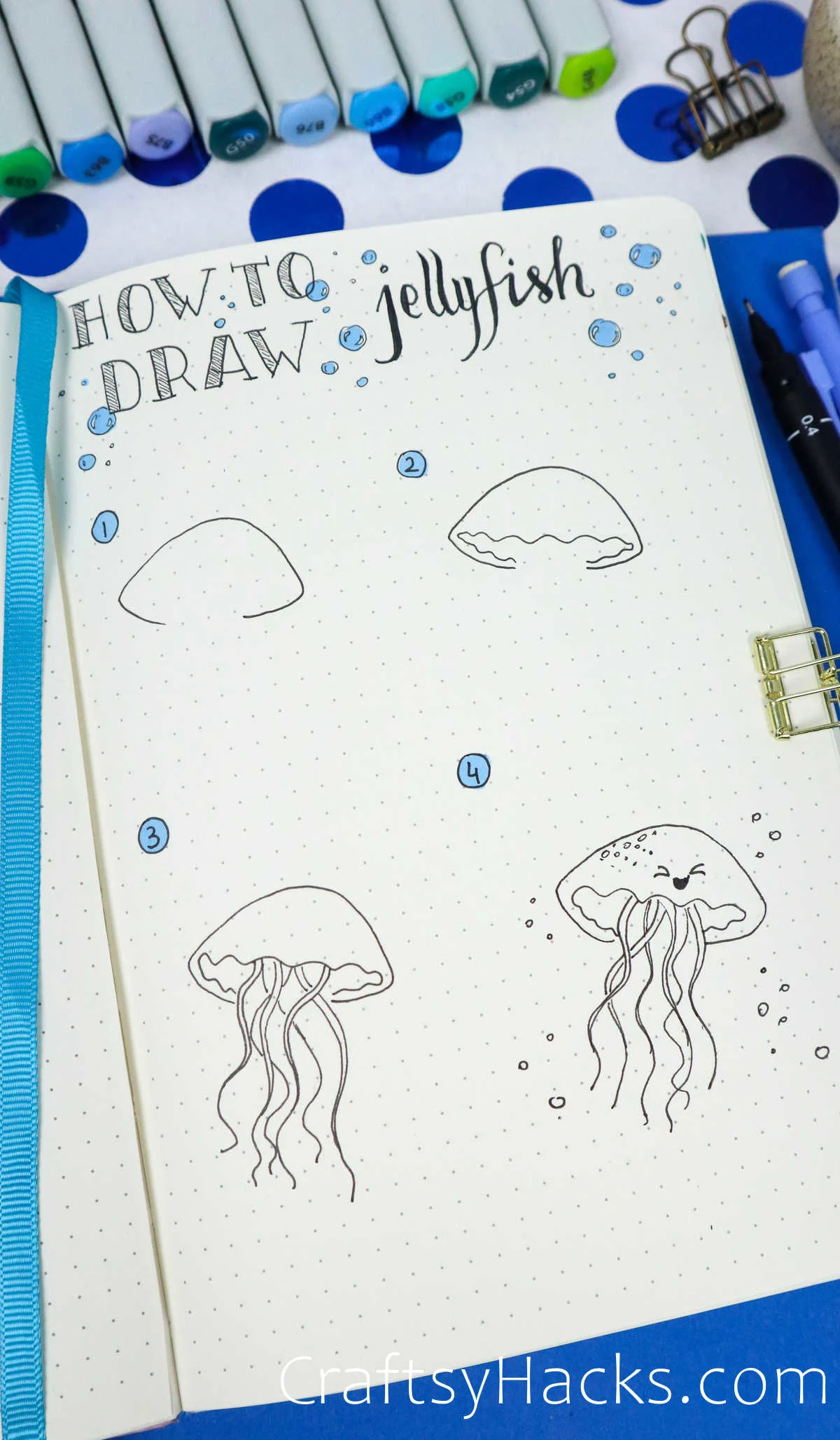 stepy by step jellyfish drawing