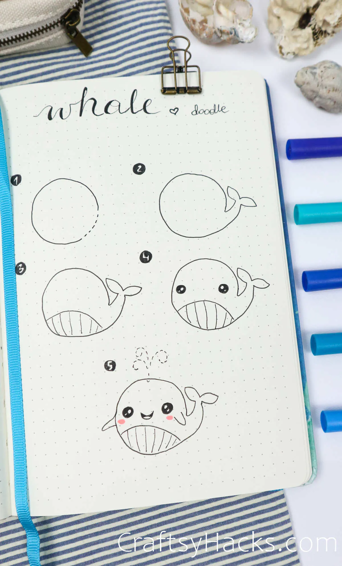 step by step whale doodle drawing
