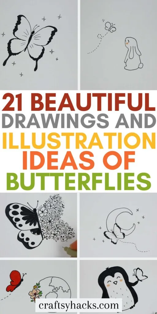 drawing and illustration ideas of butterflies