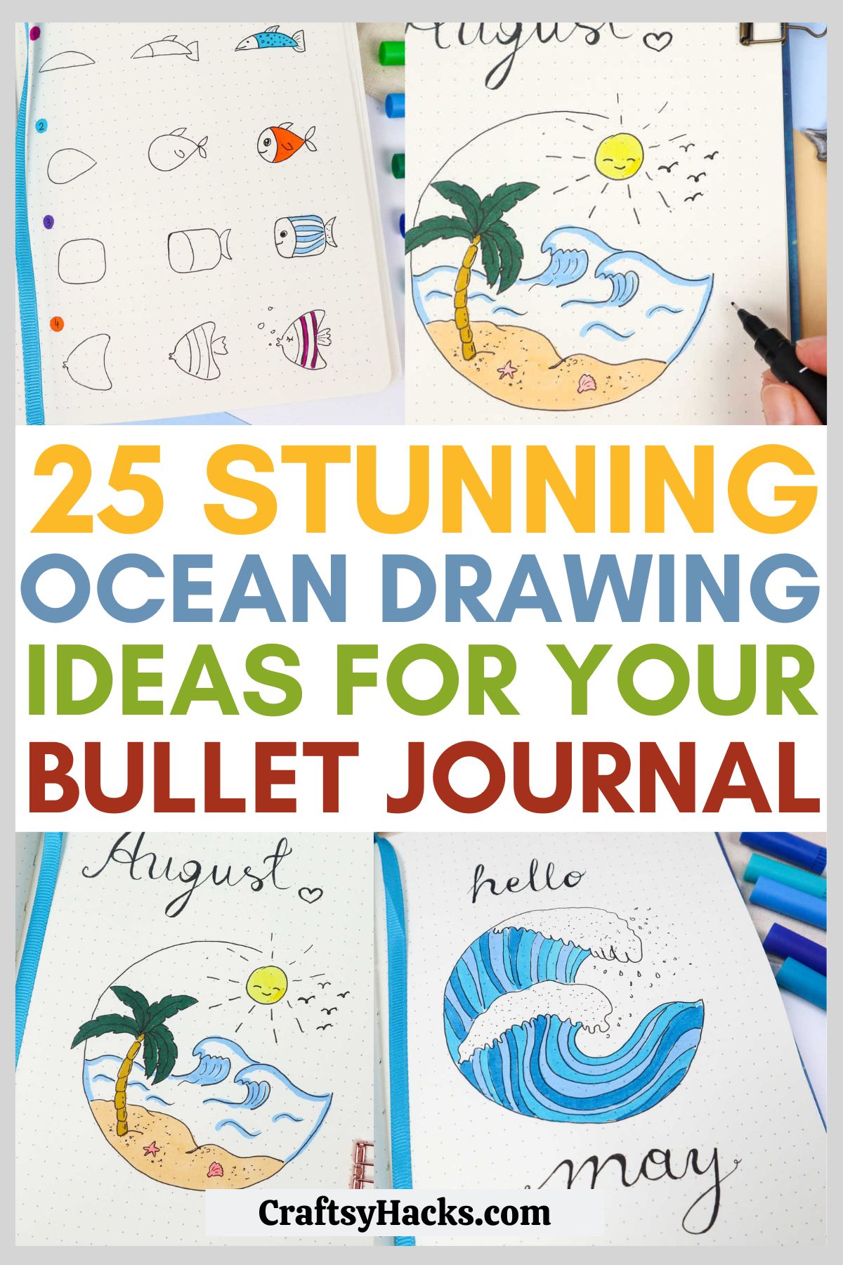 Ocean doodle drawing ideas