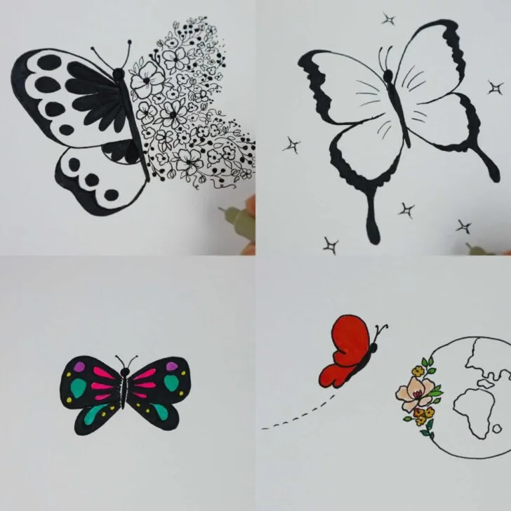 ideas of butterfly drawings