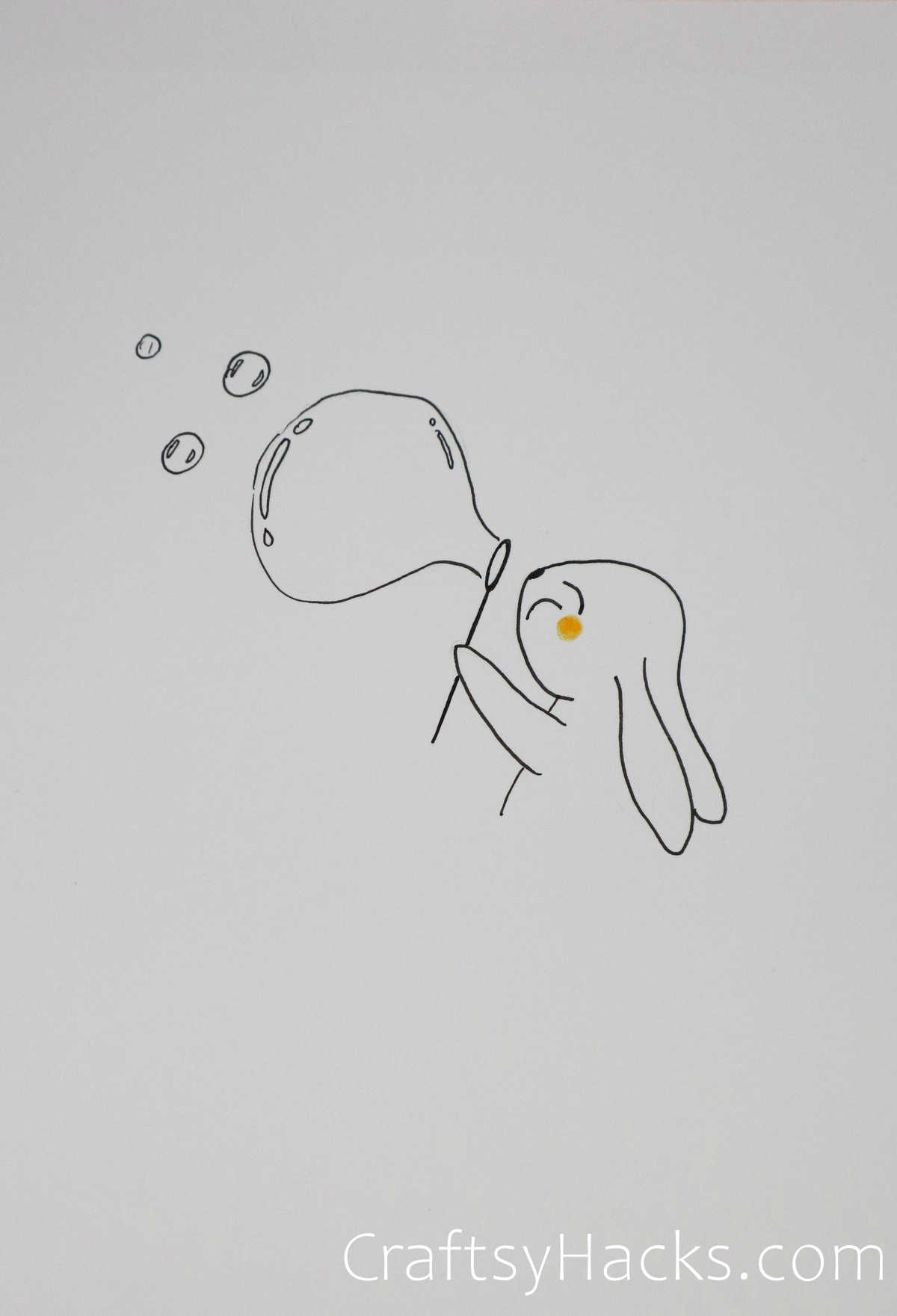bunny blowing bubbles
