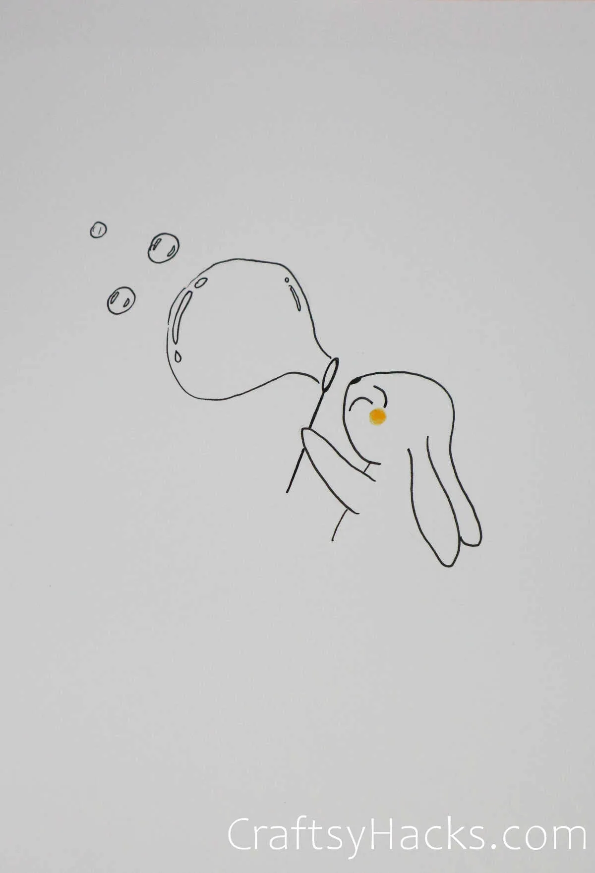 bunny blowing bubbles