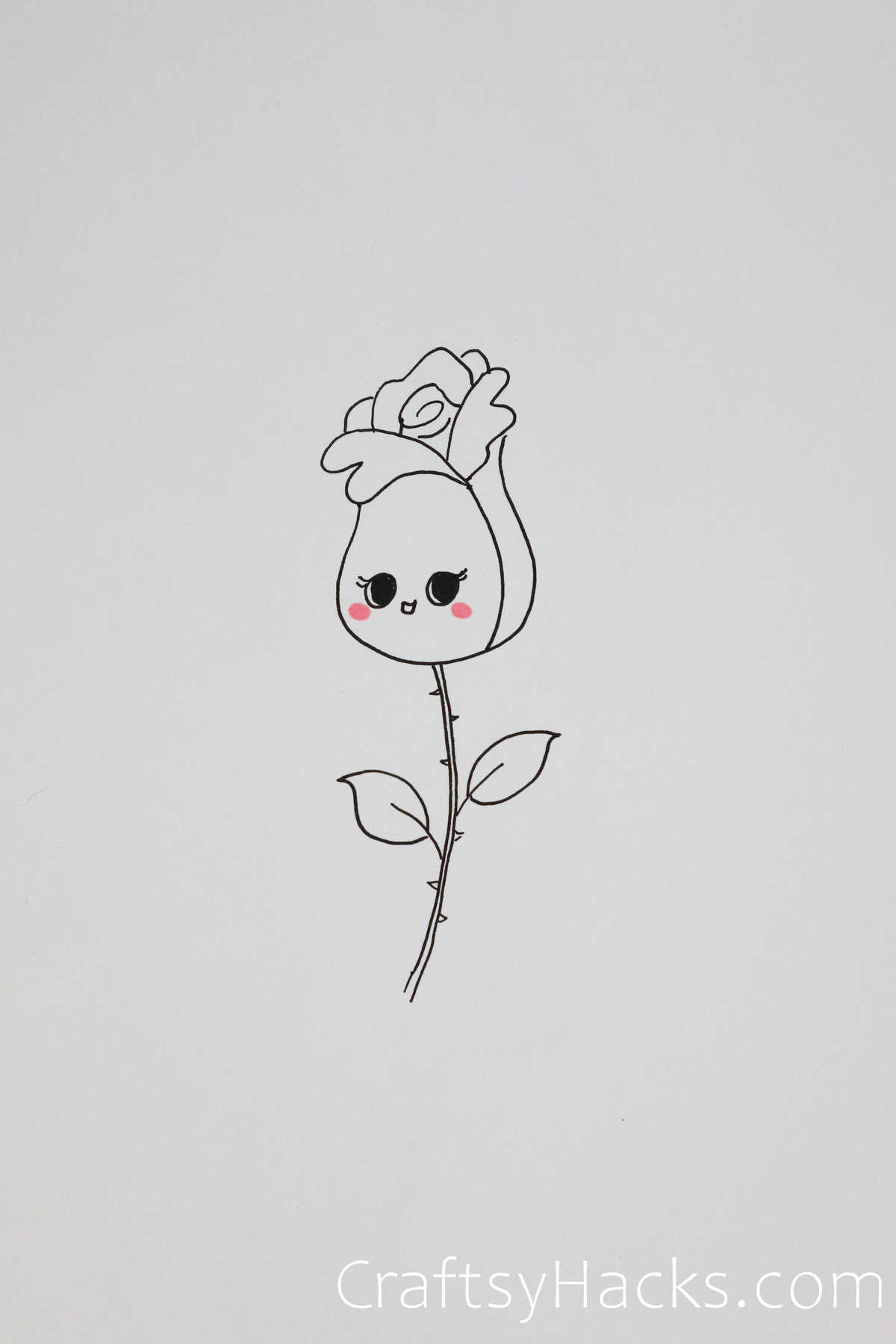 cartoon rose drawing