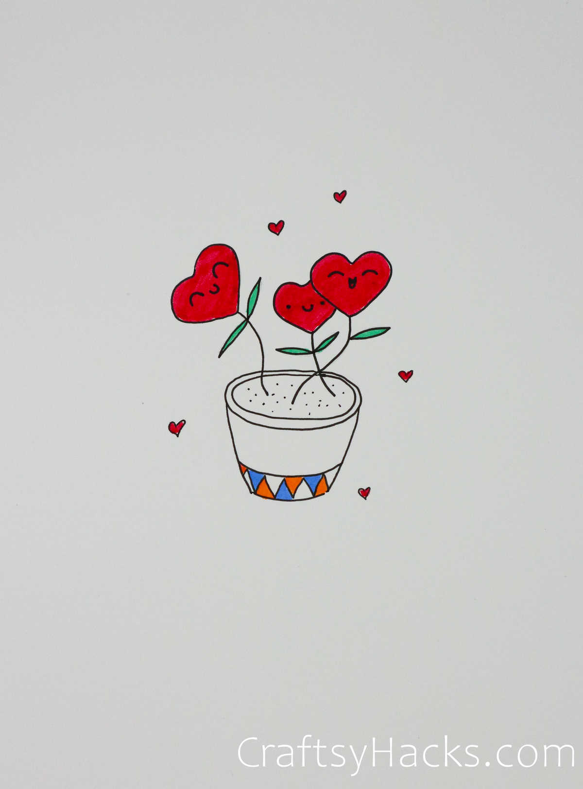 plant pot with hearts