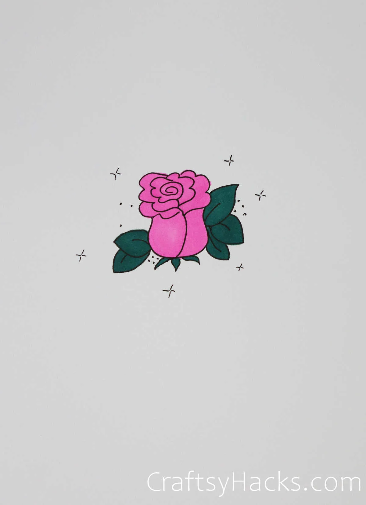 sparkling rose drawing