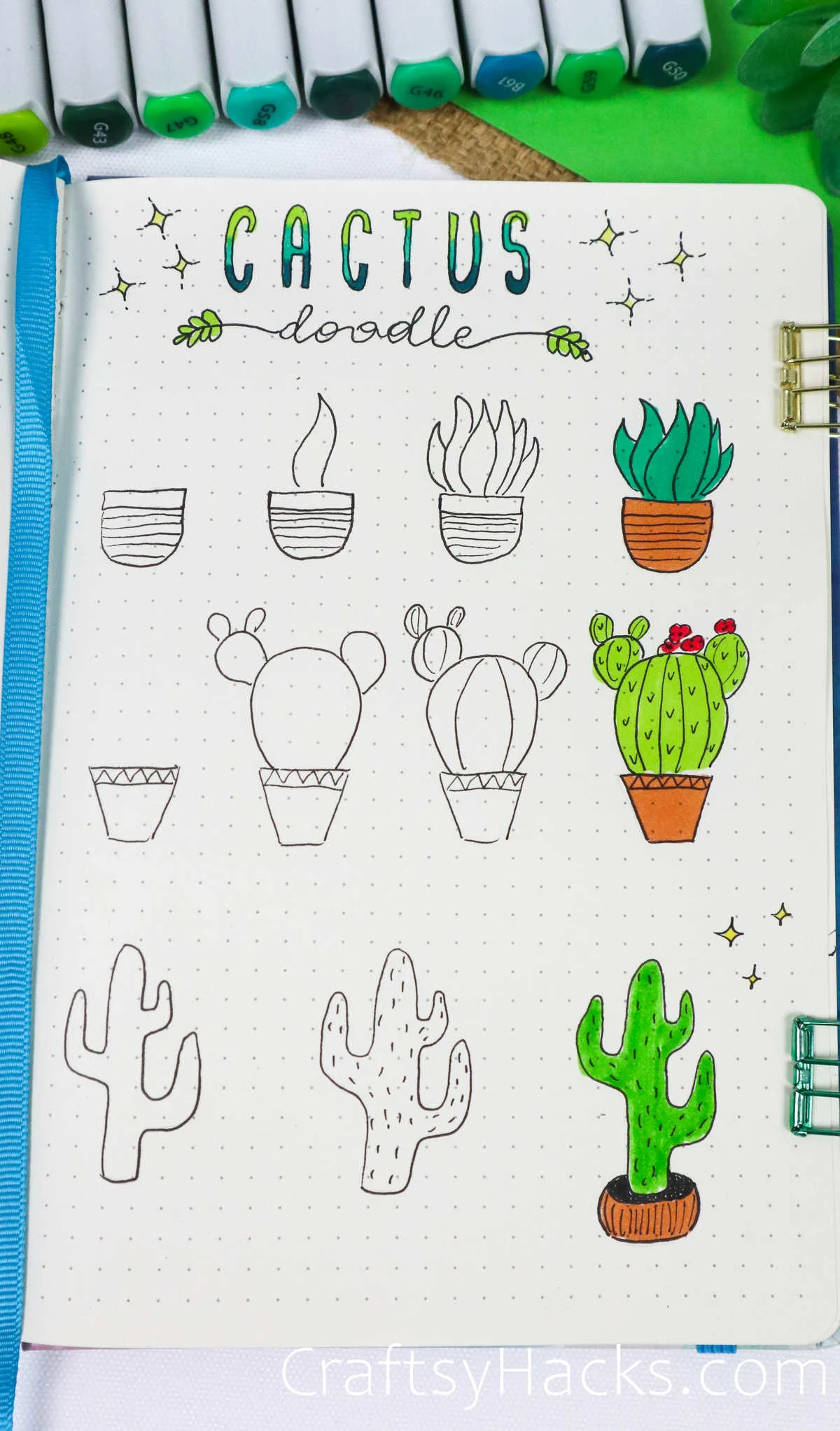 25 Succulent and Cactus Doodle Ideas for Bullet Journals - Craftsy Hacks