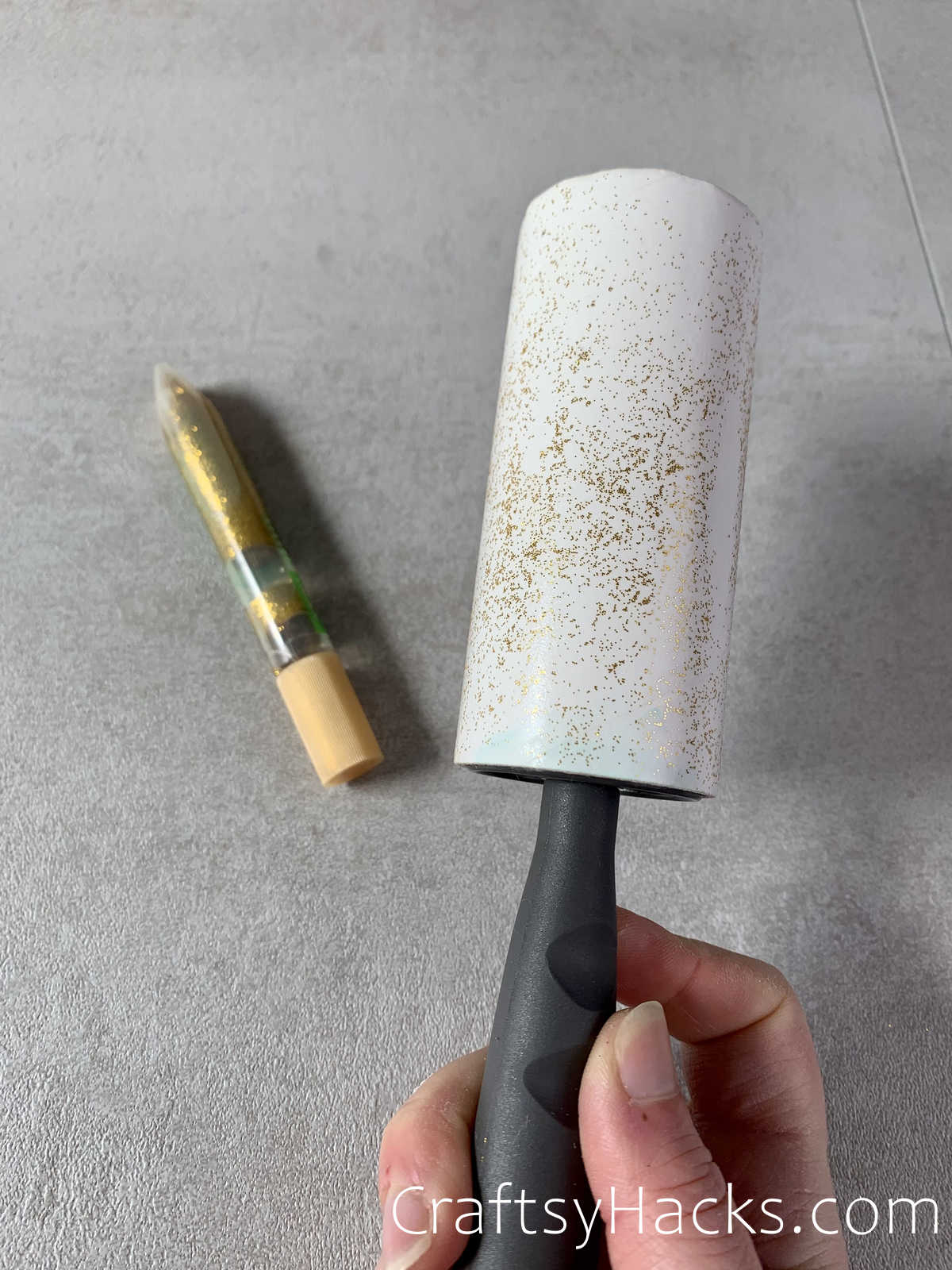 lint roller to clean glitter mess