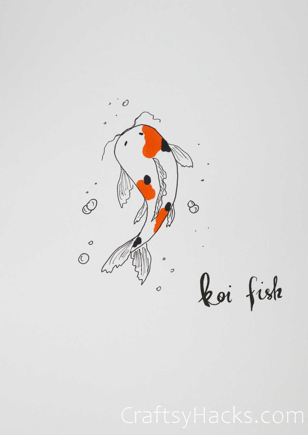 koi fish drawing