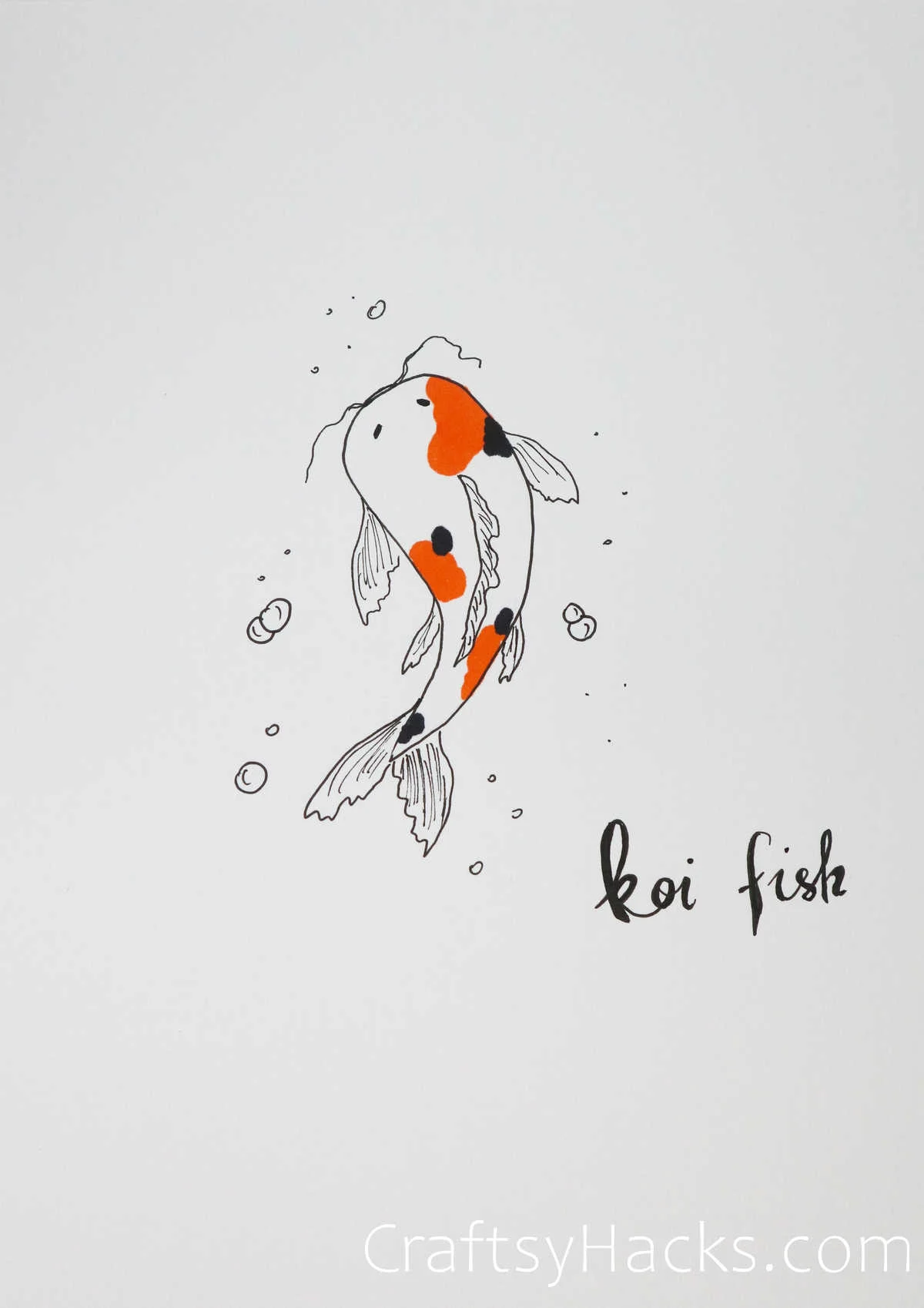 koi fish drawing