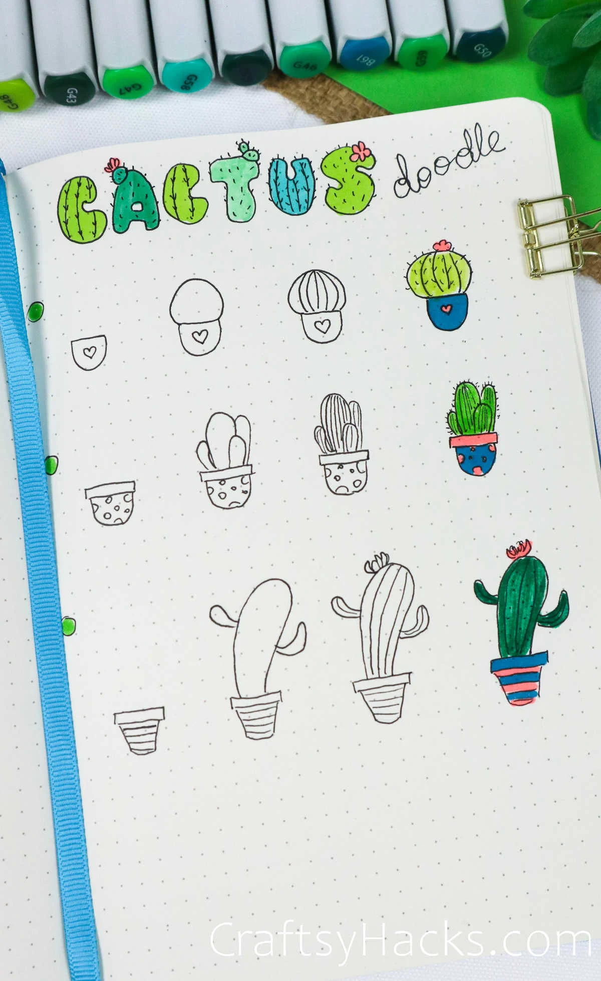 cactus doodle drawing ideas
