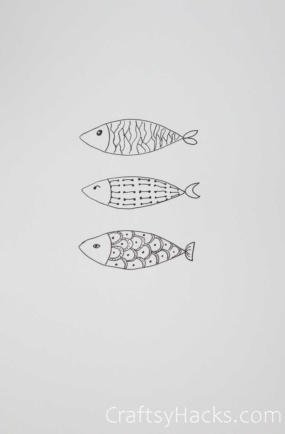 trio of fish drawing